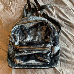 BP. Mini Blue Velvet Backpack Purse